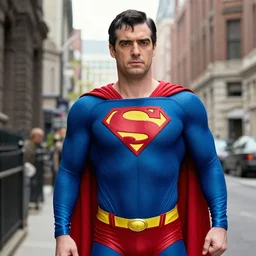 Rowan Atkinson dressed as superman