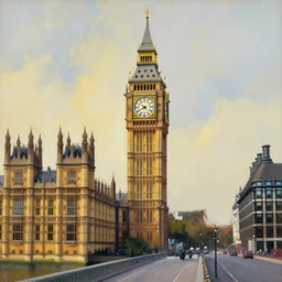 Constructivism painting of Big Ben