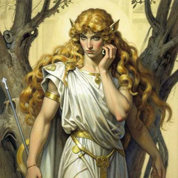 a modern reincarnation of the old selenium greek god of hunt known as artemixel, myth portraited by moebius himself with love, detail and care