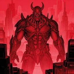big evil city with red and black contours, fantasy, artstation trending, unreal engine 5