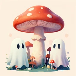 mushroom ghosts, modern art