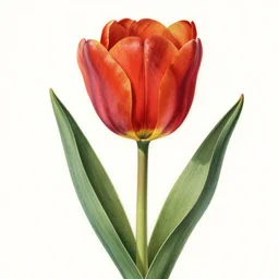botanical illustration of a tulip, by maria sibylla merian