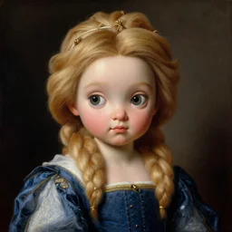 a masterwork portrait of kawaii elsa in the style of a renaissance painting, insane detail, chiaroscuro oil painting, jan matejko, caravaggio, jan van eyck, trending on artstation, artgerm