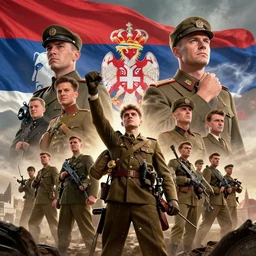 a beautiful digital artwork of yugoslavia victory in world war 2 by artgerm, tooth wu, dan mumford, beeple, wlop, rossdraws, james jean, marc simonetti. intricate, epic lighting, cinematic composition, hyper realistic, 8 k resolution, unreal engine 5