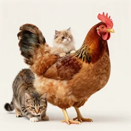 hybrid of a cat and a chicken, wild species photography, award-winning