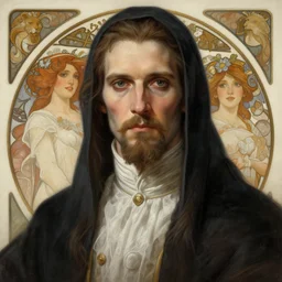 barghest, portrait, highly detailed, deep focus, elegant, digital painting, smooth, sharp focus, illustration, ultra realistic, 8 k, art by artgerm and alphonse mucha and edgar maxence