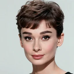 portrait of a beautiful 20-year-old Audrey Hepburn with 1980s hairstyle by Mario Testino,  headshot, detailed, award winning, Sony a7R