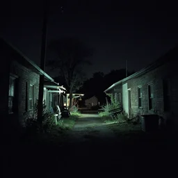 liminal neighborhood, mid night, scary, 2000s photo