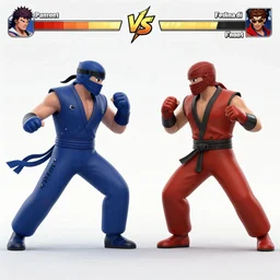 Screenshot of Ninja Marvel Fighting game, asymmetrical, style of Street Fighter III 3rd strike,  geometric shapes, hard edges, graffiti, street art,:2 by Capcom and Arc System Works:4