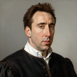 a renaissance painting of Nicolas Cage by Alexander Ivanov