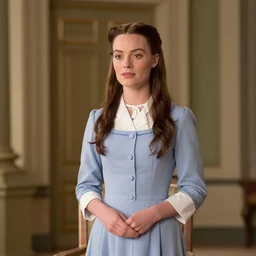a movie still from Sound of Music, Margo Robbie as Maria