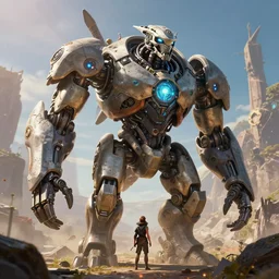 behemoth machine mecanical creature robot of horizon forbidden west horizon zero dawn bioluminiscence global illumination ray tracing hdr fanart arstation by ian pesty and alena aenami artworks in 4 k