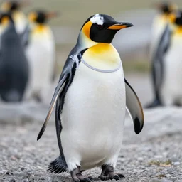 photorealistic penguin wearing a top tank
