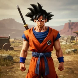 goku in red dead redemption 2, a screenhot from a game, rdr 2
