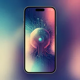 A desktop wallpaper that visualizes AI, blend elements, stylistic, visualize, Machine Learning, geometric but organic, iPhone wallpaper, gradient, surrealism