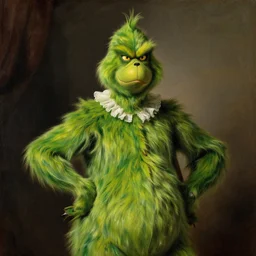 a portrait of the grinch dressed and posing like christopher colombus, 1 5 0 0 s oil painting