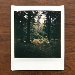 polaroid photo of something awful found in a forest