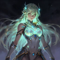 portrait, body and torso, palutena smash, digital painting bioluminance alena aenami artworks in 4 k design by lois van baarle by sung choi by john kirby artgerm and greg rutkowski and magali villeneuve mage fighter assassin