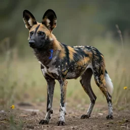 a cyberpunk african wild dog by paul lehr