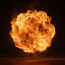 professionnal photography highly detailed burning fireball, floating in the air. spell, magic, fantasy art, uhd, hq, octane render, greg rutkowski, artstation, studio shot.
