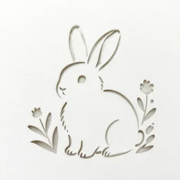 adorable bunny floral stencil