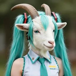 Hatsune Miku with the head of a goat