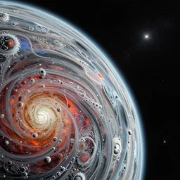 the edge of the known universe, art by william rotsler and joe jusko and peter andrew jones, trending on artstation, front lighting microscopic view sketched, 2 0 0 1 : a space odyssey, multiple exposure, scifi, tachism