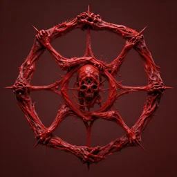 mantra art made of arms and legs by Greg Rutkowski and Zdzislaw Belkinski , digital art, surreal, horror, red, HD, 8K