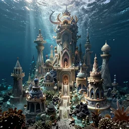 an ethereal and intricate underwater elvin city by artgerm and ruan jia and ismail inceoglu, and ballesta gonzalez and moebius