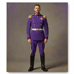 full body portrait of the dictator of the milwaukee bucks, 1 8 8 9, in full military garb, purple, on canvas by william sidney mount, trending on artstation
