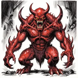 drawing of a monster in hell by Kentaro Miura
