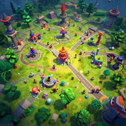 digital art, a battle royale map, octane render, detailed, brawl stars, unreal engine 5, cinema 4 d cinematic, artstation, greg rutkowski