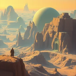 generative art, sci - fi, alien - scape, highly detailed, minimalistic by paul lehr and ralph mcquarrie