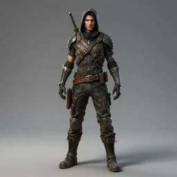 full body character portrait of a post - apocalyptic vampire raider in the style of fallout trending on artstation deviantart pinterest photorealistic hd 8 k highlights and shadow detailed high resolution