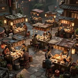 an intricate concept art of sci - fi asian street food market, a makeshift stalls, hyper detail, ultra realistic, style by dylan cole and artgerm, trending in artstation, cgsociety, 8 k, octane render, high contrast, 3 d render, cgi, cinematic lighting