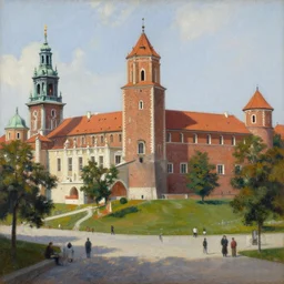 leonid afremov painting of wawel castle in cracow
