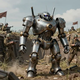 resolution 4k World War 1 Trench Warfare with Mechs Realistic No Man's Land War Mechs Steam Punk Jan Buragay