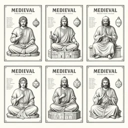 medieval medical schematics, high detail posters, line art 4 k