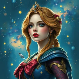 the sailor galaxia. highly detailed, digital painting, watercolor, soviet realism, engraving, artstation, concept art, smooth, sharp focus, vivid grunge, manga, illustration, unreal engine 5, 8 k, art by bilibin and kilian eng and kuvshinov and malevich and mucha