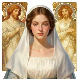 digital character concept art by artgerm and greg rutkowski and alphonse mucha. clear portrait of a young wife blessed by god to uncontrollably become overwhelmingly perfect!! blonde, clothed, holy body!! light effect. hyper detailed, glowing lights!! intricate, elegant, digital painting, artstation, smooth, sharp focus