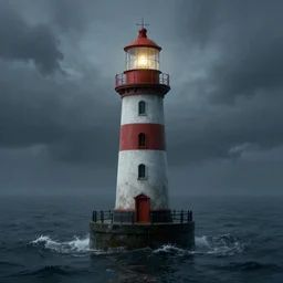 a floating lighthouse,digital art,ultra realistic,ultra detailed,art by greg rutkowski,photorealistic,hyperdetailed,eerie,mysterious