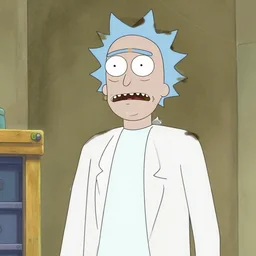 Nikola Tesla in the style of rick and morty
