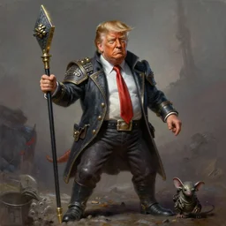 donald trump as a vermin, warhammer vermentide, hyperdetailed painting