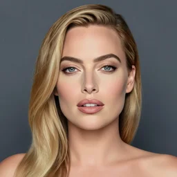 portrait of margot robbie, artwork by sandra chevrier