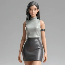 young attractive business statue in pencil miniskirt and sleeveless turtleneck, sci - fi, highly detailed, digital painting, artstation, concept art, smooth, sharp focus, illustration, art by artgerm and greg rutkowski and alphonse mucha