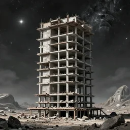 unfinished building by benedek vass, cosmic futuristic alien, archdaily, wallpaper, highly detailed, trending on artstation.