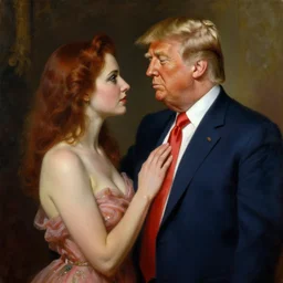 attractive fully clothed donald trump confesses his love for his attractive roger stone. highly detailed painting by gaston bussiere and j. c. leyendecker 8 k