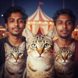 a cat portrait by oliver morris, dan mountford, vivek jena, cross processed, lomo, double exposure with circus, vignetting, light leaks,