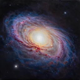Featured on Artstation, A supernova in a distant galaxy, oil on canvas