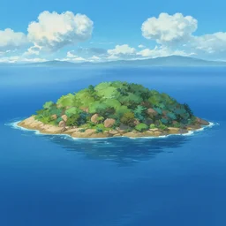 island in a blue sea, makoto shinkai